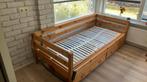 Flexa bed met verstelbare bodem, Ophalen, 90 cm, Eenpersoons, Bruin
