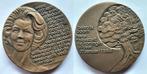 Beatrix 50 jaar 1988, Postzegels en Munten, Penningen en Medailles, Verzenden, Brons, Nederland
