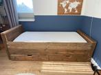 1 persoons steigerhouten bed, Ophalen, Gebruikt, 90 cm, Eenpersoons