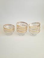 Vintage glazen schaaltje schaaltjes met goud detail, Ophalen of Verzenden