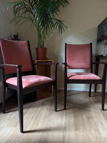 Eetkamer stoel,  hout, rose zitting stoel 8 beschikbaar voor biedingen