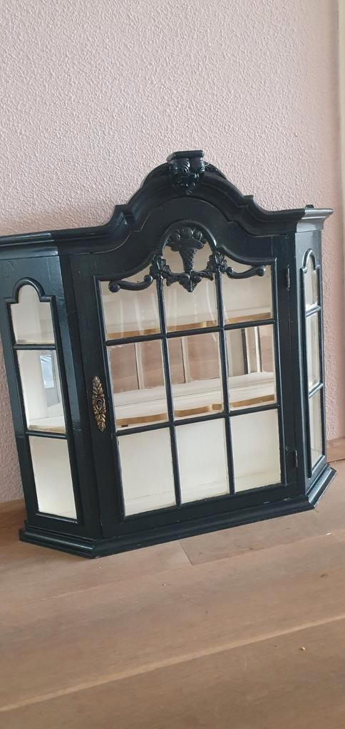 Antiek/Vintage vitrinekastje, Huis en Inrichting, Kasten | Vitrinekasten, Gebruikt, Minder dan 100 cm, Minder dan 50 cm, Minder dan 25 cm