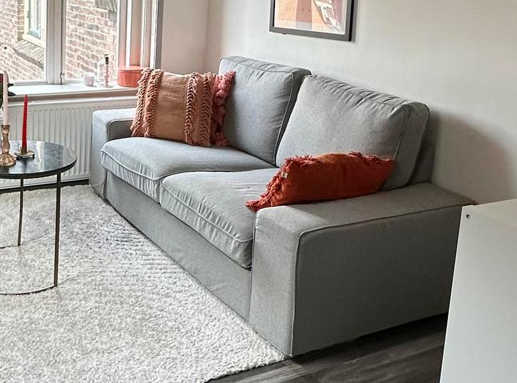 2-Zitsbank KIVIK Tibbleby beige/grijs, Huis en Inrichting, Slaapkamer | Slaapbanken, Zo goed als nieuw, 90 cm, 190 cm of minder