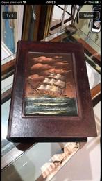 Antieke handbeschilderde opbergdoos., Ophalen of Verzenden, Zo goed als nieuw