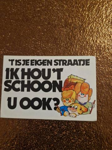 2280 Vintage Sticker: 'Ik hou 't schoon, U ook?' beschikbaar voor biedingen
