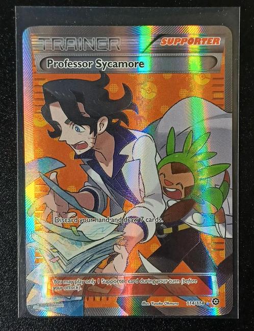 Professor Sycamore Full Art Trainer 114/114, Hobby en Vrije tijd, Verzamelkaartspellen | Pokémon, Zo goed als nieuw, Losse kaart