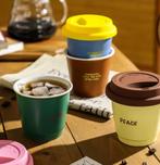 Keramische koffiemok met siliconen deksel, Verzenden, Nieuw