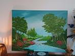 Schilderij: Rivierlandschap 80x60cm, Ophalen of Verzenden