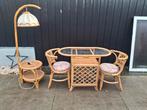 Bamboe Meubelset - Zo Goed Als Nieuw!, Ophalen of Verzenden, Zo goed als nieuw, Retro, Minder dan 4 stoelen