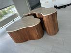 Eleonora Mari salontafel - Mangohout/marmer, Huis en Inrichting, Tafels | Salontafels, Ophalen, 50 tot 100 cm, Zo goed als nieuw