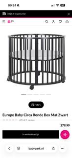 Zwarte Ronde Babybox + Matras, Kinderen en Baby's, Boxen, Ophalen of Verzenden, Zo goed als nieuw, Rond, Boxkleed