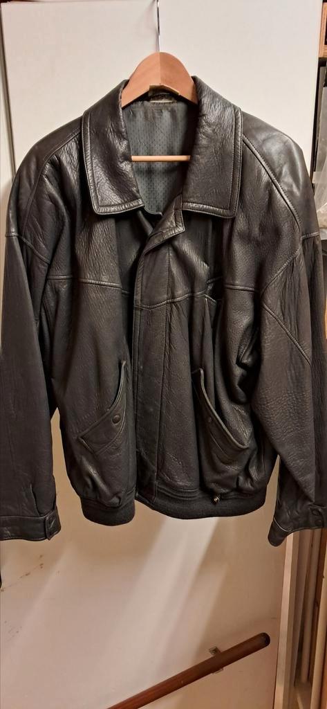 Zwart leer BMW M STYLE JACK,, Kleding | Heren, Jassen | Winter, Gedragen, Maat 56/58 (XL), Zwart, Ophalen of Verzenden