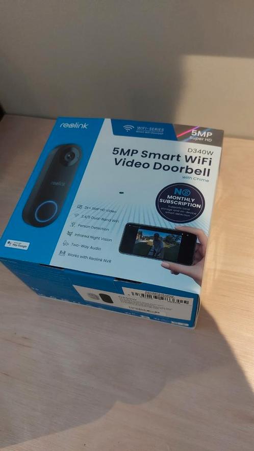 Nieuwe Reolink D340W 2K Wi-Fi video deurbel, Huis en Inrichting, Deurbellen, Nieuw, Bedraad, Ingebouwde camera, Compatibel met smartphone