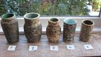 vintage Berkenbast vaasjes, Overige kleuren, Aardewerk of Porselein, Ophalen of Verzenden, Zo goed als nieuw
