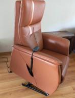 ZGAN paar maanden oud Prominent leer 3 motoren sta op stoel, Huis en Inrichting, Fauteuils, Ophalen, Zo goed als nieuw, Leer
