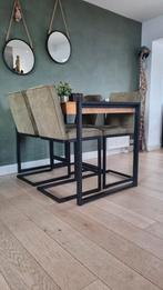 Mangohouten eettafel/bartafel set inclusief stoelen, Huis en Inrichting, Tafels | Eettafels, Zo goed als nieuw, Ophalen