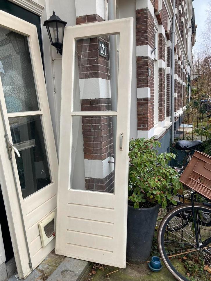 2 openslaande buitendeuren, Doe-het-zelf en Verbouw, Deuren en Horren, Gebruikt, Buitendeur, 200 tot 215 cm, Minder dan 80 cm