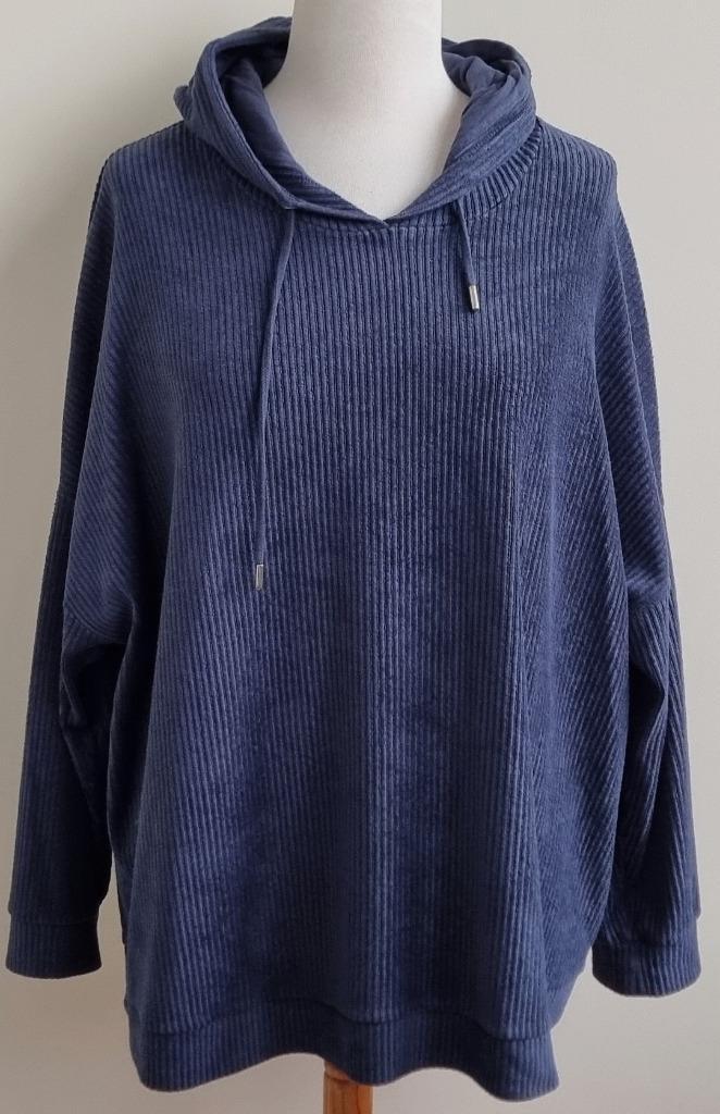Ulla Popken donkerblauwe capuchon sweater mt. 54/56, Kleding | Dames, Grote Maten, Zo goed als nieuw, Trui of Vest, Blauw, Ophalen of Verzenden