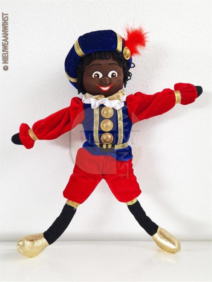 Authentieke Etos etalage zwarte Piet pop - 45cm, blauw/rood, Diversen, Sinterklaas, Zo goed als nieuw, Verzenden