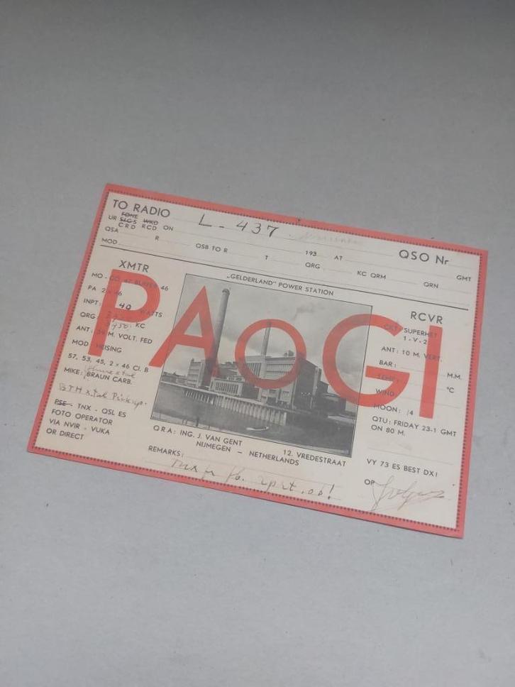 Paogi L-437 XMTR RCVR radio kaart Nijmegen zenderkaart, Antiek en Kunst, Antiek | Tv's en Audio, Ophalen of Verzenden