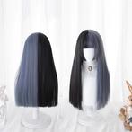 Blauwe Zwarte Lolita Pruik Haar Dames Haren Vrouwen, Verzenden, Nieuw, Pruik of Haarverlenging