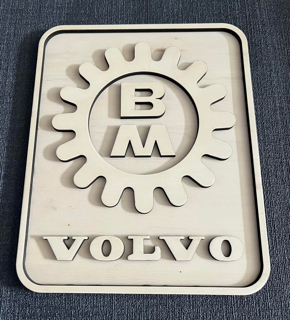 BM VOLVO 3d logo van hout 24cm x 30cm, Ophalen of Verzenden, Zo goed als nieuw