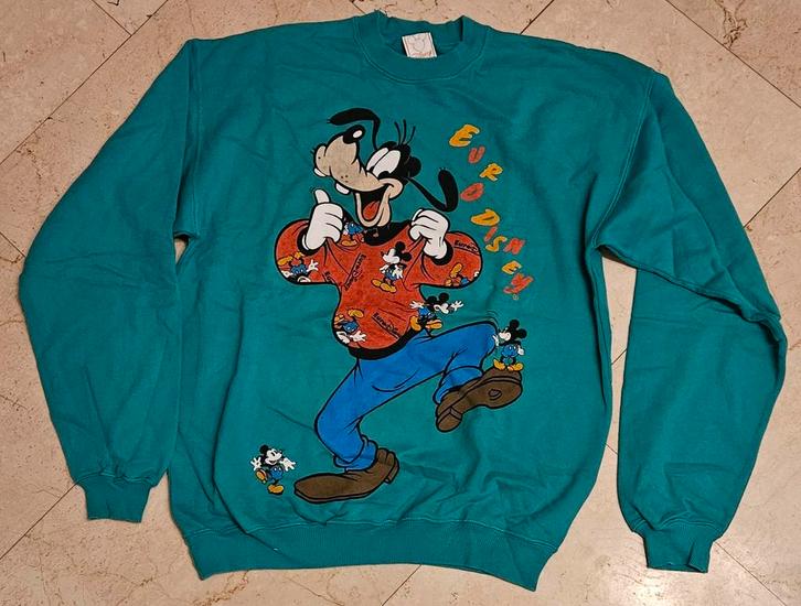 Vintage Disney Goofy Eurodisney Trui Maat S/M, Kleding | Dames, Truien en Vesten, Zo goed als nieuw, Maat 36 (S), Groen, Ophalen of Verzenden