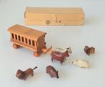 Vintage Erzgebirge Dregeno Seiffen Paard Wagen Dieren + doos, Verzenden