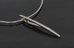 Sale Staaf hanger 34 diamanten 18k goud design spang ketting, Voordeelsieraden, Ophalen of Verzenden, Zo goed als nieuw, Met edelsteen