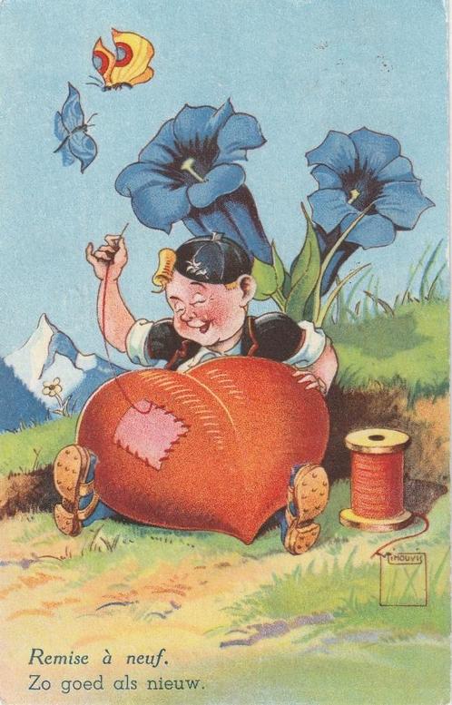 JONGEN TEKN MINOUVIS UIT 1949 ZEER MOOIE OUDE KAART KH199, Verzamelen, Ansichtkaarten | Themakaarten, Gelopen, 1940 tot 1960, Kinderen