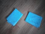 Twee blauwe lakentjes, Kinderen en Baby's, Kinderkamer | Beddengoed, Ophalen, Gebruikt, Blauw, Overige typen