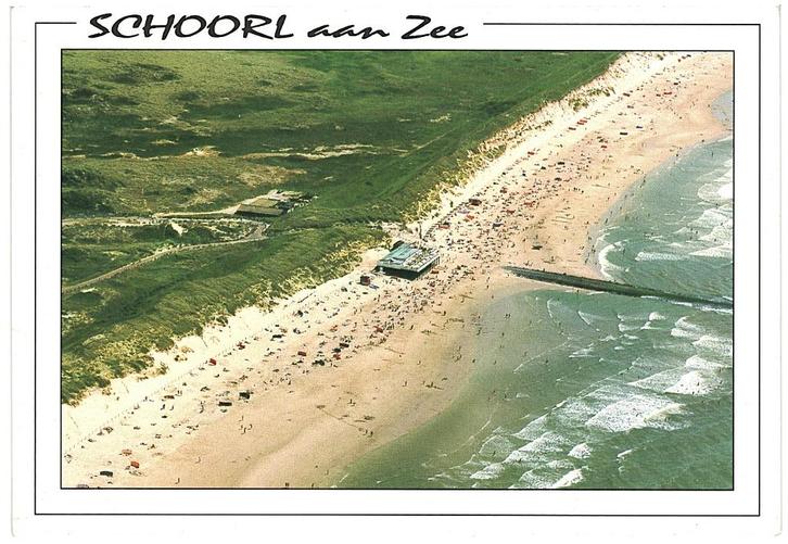 909873 Schoorl NH Strand Strandpaviljoen _Gelopen met mooie, Verzamelen, Ansichtkaarten | Nederland, Gelopen, Noord-Holland, 1960 tot 1980