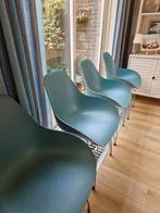 Mooie blauw/groene eetkamerstoelen merk Kubikoff, Huis en Inrichting, Stoelen, Ophalen, Gebruikt, Blauw, Overige materialen