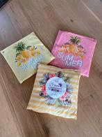 3x Sierkussens Buitenkussens Ibiza Style 45x45cm, Ophalen of Verzenden, Nieuw, Geel, Vierkant