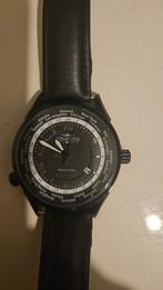 Zwart Polshorloge - World Time, Overige merken, Overige materialen, Polshorloge, Ophalen of Verzenden