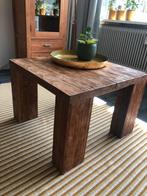 Robuuste Teakhouten salontafel, Huis en Inrichting, Tafels | Salontafels, Ophalen, Gebruikt, 50 tot 100 cm, Vierkant