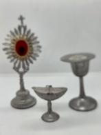 Antieke tinnen liturgische voorwerpen., Antiek en Kunst, Antiek | Religie, Ophalen of Verzenden
