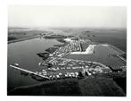 Oude luchtfoto Camping Roggebotsluis bij Dronten-Kampen, Minder dan 50 cm, Verzenden, Zo goed als nieuw, Foto of Poster