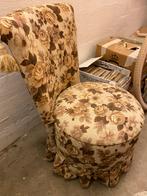 Vintage Boudoir Stoeltje met Bloemenprint, Huis en Inrichting, Fauteuils, Ophalen, Minder dan 50 cm, Gebruikt, Minder dan 75 cm