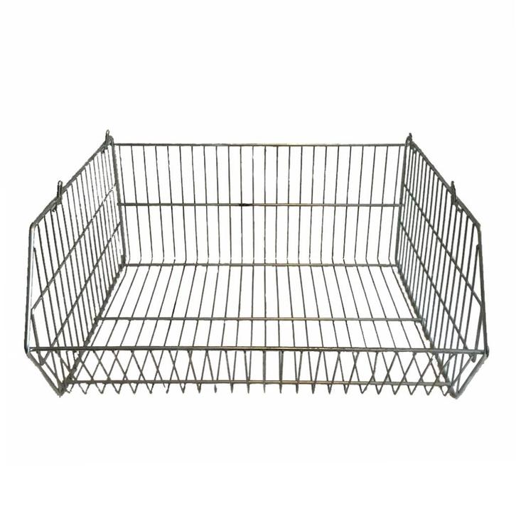 Vintage WINKELBAK mand ijzeren rek 48x42x23 cm., Huis en Inrichting, Woonaccessoires | Schalen en Manden, Gebruikt, Mand, Rechthoekig