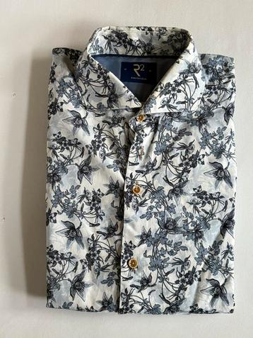 R2Amsterdam overhemd blauw wit bloem patroon maat 41 beschikbaar voor biedingen