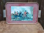 Vintage Dienblad met Jachttafereel, Ophalen of Verzenden, Gebruikt, Rechthoekig, Metaal