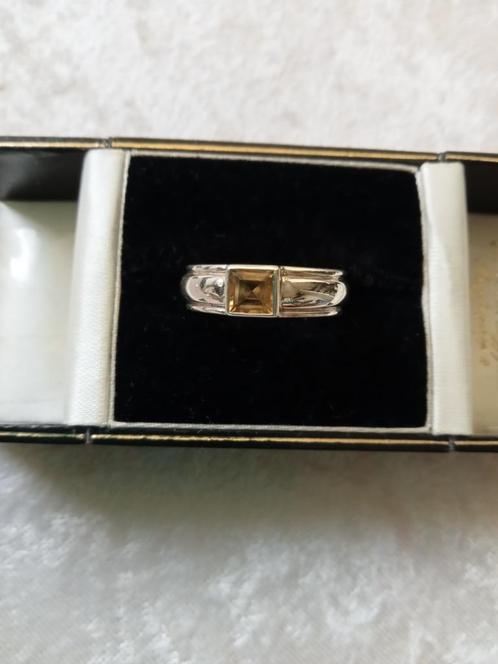 Mooie Zilveren Ring met kleine Citrien, Sieraden, Tassen en Uiterlijk, Antieke sieraden, Ring, Zilver, Met edelsteen, Verzenden