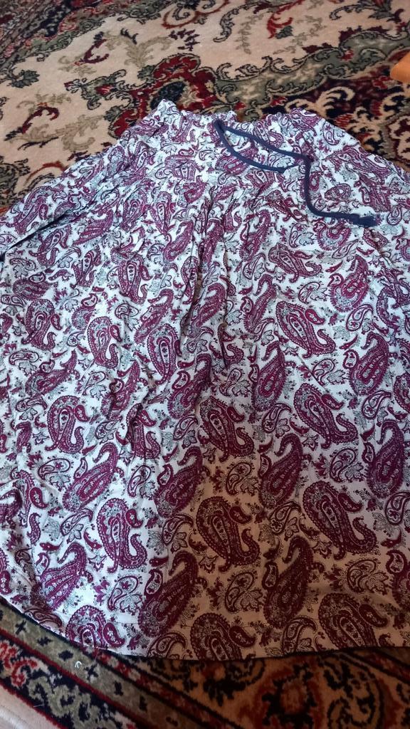 Heerlijk Ruime Rok Gipsy Look, Kleding | Dames, Rokken, Zo goed als nieuw, Maat 42/44 (L), Wit, Onder de knie, Ophalen of Verzenden