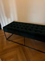 Suede donker groen bankje, Huis en Inrichting, Overige materialen, Minder dan 50 cm, 100 tot 125 cm, Ophalen of Verzenden