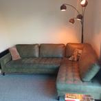 Groene loungebank, microvezel, Huis en Inrichting, Ophalen, 250 tot 300 cm, Gebruikt, Hoekbank