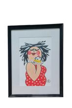 Dikke dame schilderij  32 bij 42cm, Antiek en Kunst, Kunst | Schilderijen | Modern, Ophalen of Verzenden