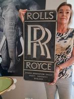 Mooi oud Uniek Rolls Royce plaat van giet aluminium 65cm., Verzamelen, Merken en Reclamevoorwerpen, Ophalen, Reclamebord, Eu, Gebruikt