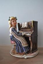 Vintage Beeldje Meisje Piano 19 cm, Ophalen of Verzenden
