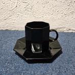 Luminarc Arcoroc Octime kop en schotel groot zwart, Huis en Inrichting, Keuken | Servies, Ophalen of Verzenden, Kop(pen) en/of Schotel(s)